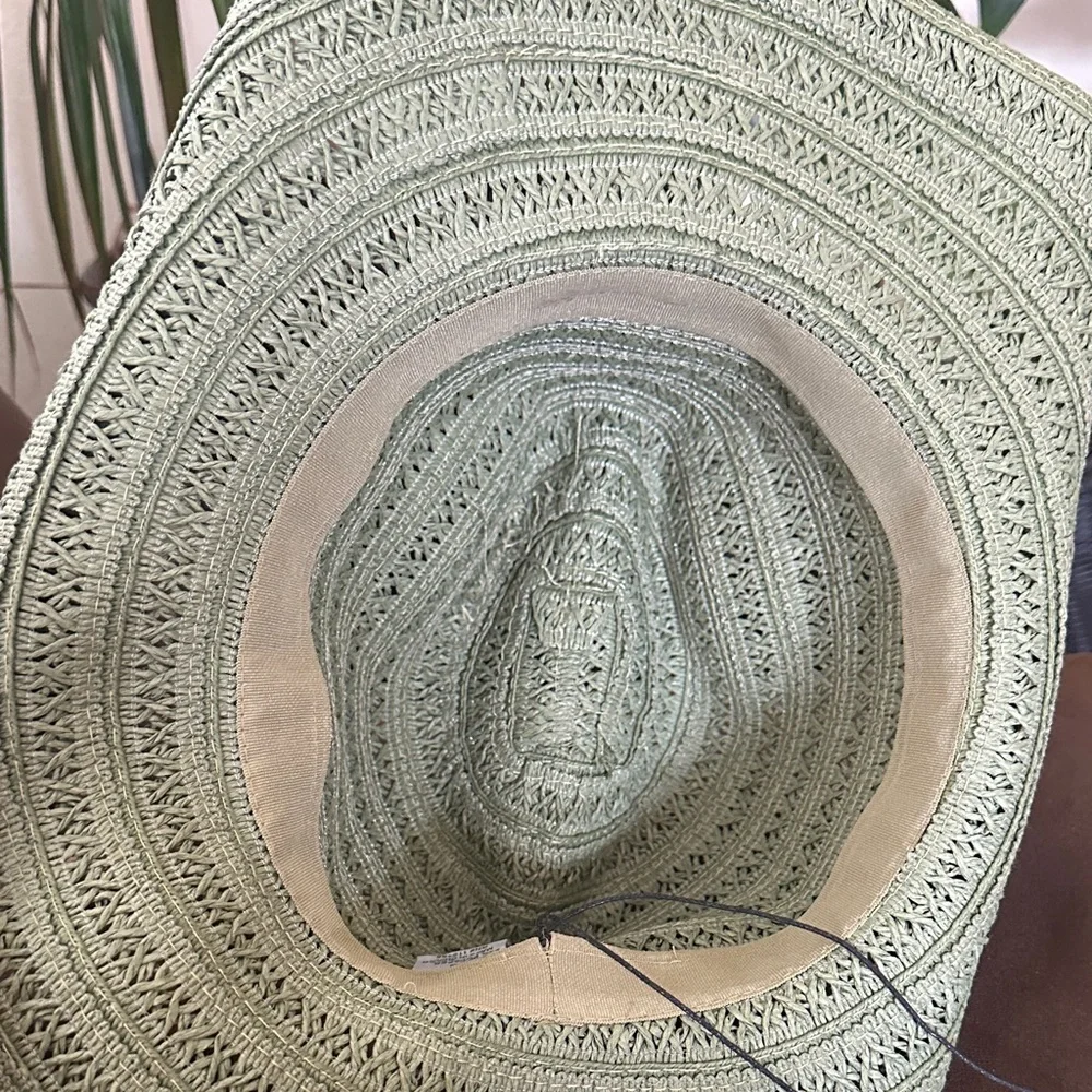 Vince Camuto Open Weave Cowgirl Hat in green - Picture 6 of 7